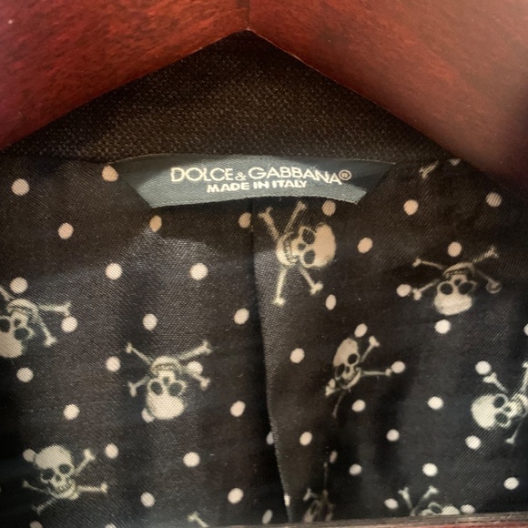 Dolce & Gabbana Men’s Blazer – Charcoal Wool, Skull Print Lining, Made in Italy - Picture 4 of 6